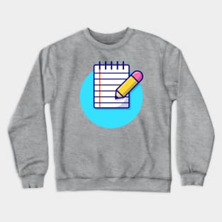 Pencil And Notes Cartoon Vector Icon Illustration Crewneck Sweatshirt